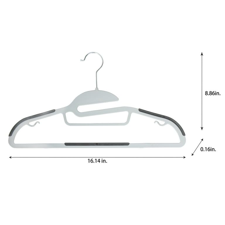 Downtown 10-Piece Non-Slip Clothes Hangers Set, Slim Space Saving Wardrobe Hangers with 360 Degree Swivel Hooks