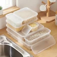 Downtown 6-Piece Airtight Food Storage Containers Set, Stackable Fridge Organizer Boxes for Kitchen Pantry Storage, Clear