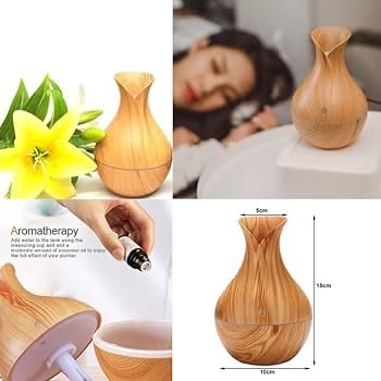 Downtown Wooden Electric Air Freshener Humidifier Diffuser, Light Wood Aroma Diffuser with Mist Function, Compact Room Fragrance Device for Home Office and Bedroom
