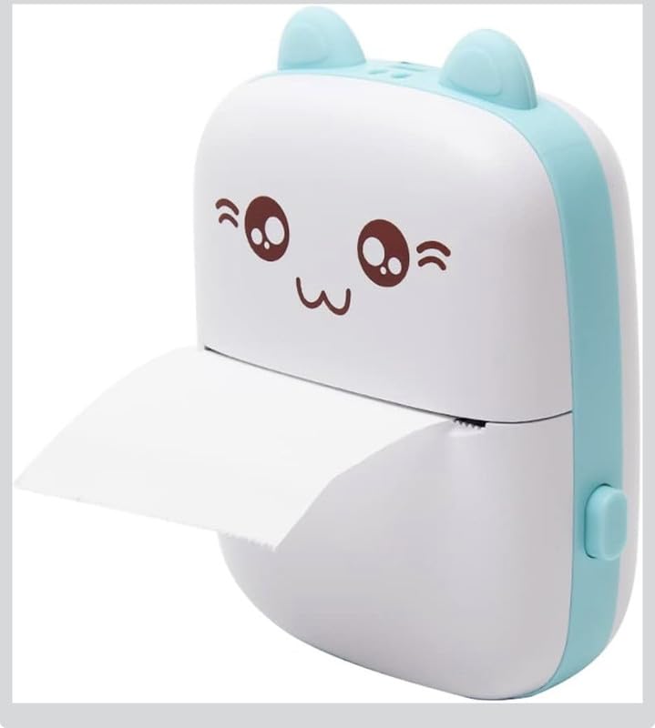 DOWNTOWN Cute Mini Thermal Printer – Inkless Bluetooth, Portable Black & White Printer for Notes, Stickers & Learning Fun (Pink)