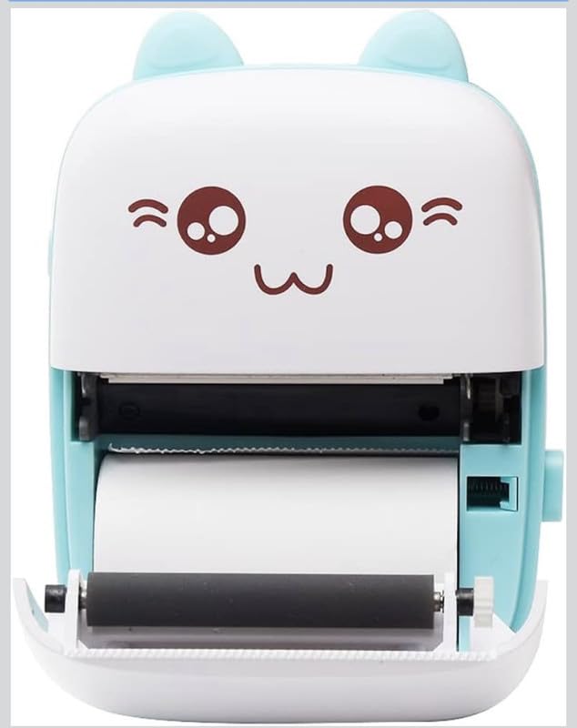 DOWNTOWN Cute Mini Thermal Printer – Inkless Bluetooth, Portable Black & White Printer for Notes, Stickers & Learning Fun (Pink)