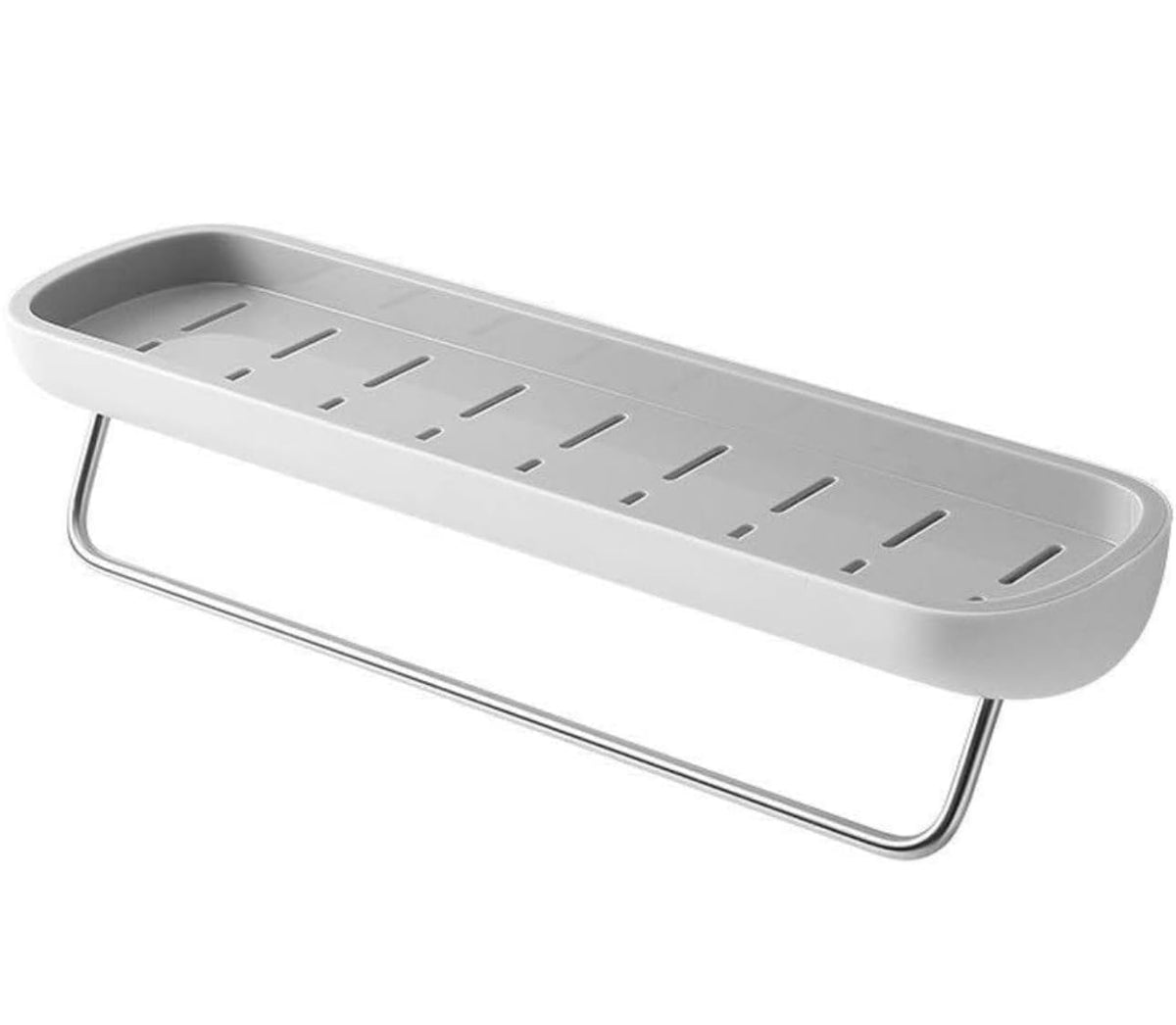 Downtown Wall Mounted Bathroom Shelf, Shower Caddy and Kitchen Rack with Towel Bar