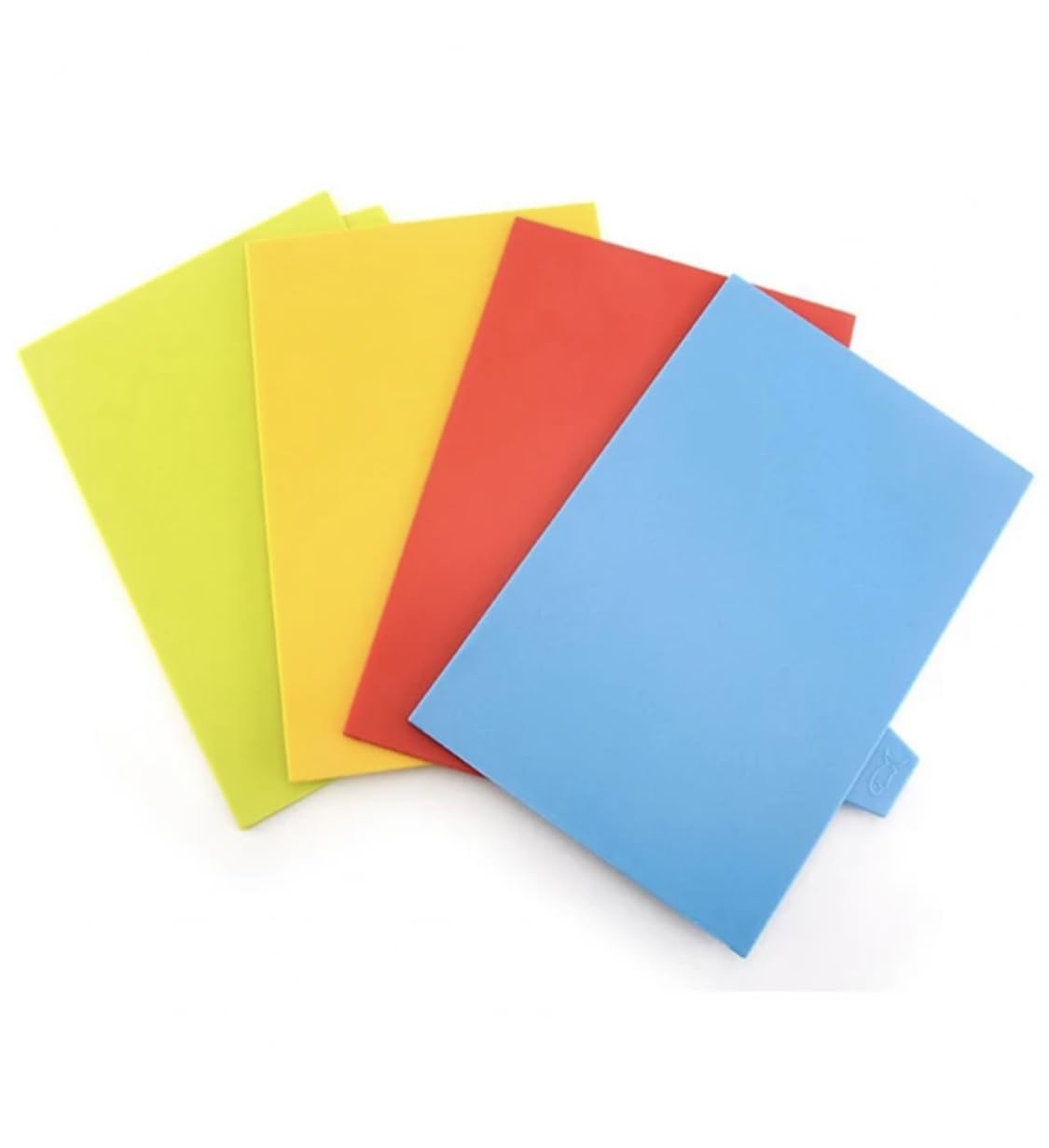 Downtown Set 4 Cutting Boards PP, each has logo poultry, meat, fish and vegetables storage rack (multicoloured)