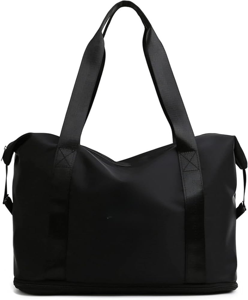 Downtown Expandable Travel Duffel Bag, Large Capacity Gym Tote and Travel Bag, Black, 41x28x23cm