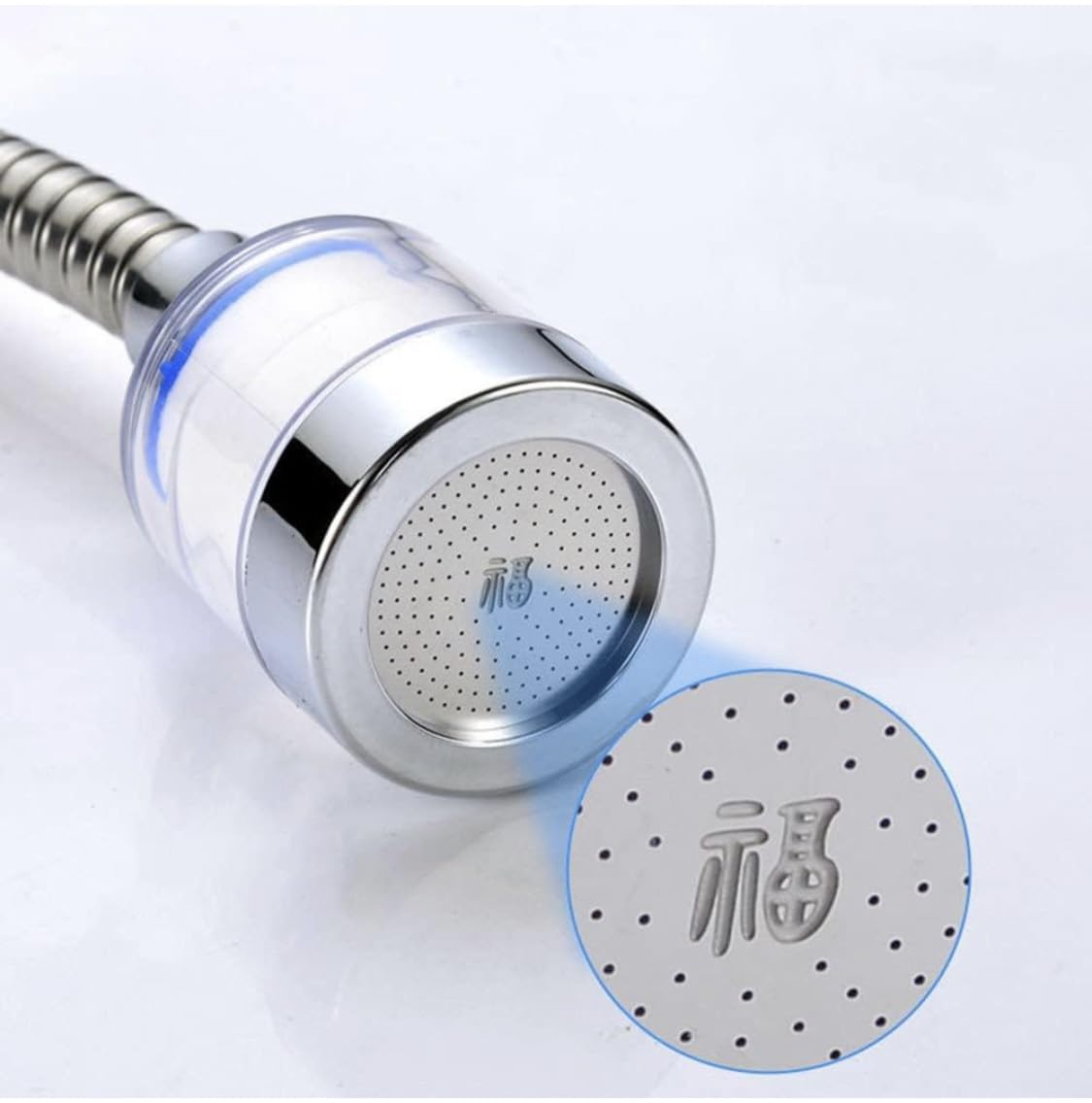 Downtown Faucet Extender with Splash Head and Filter, 360 Degree Rotating Tap Extension, Washable or Replaceable Filter for Kitchen Bathroom Sink and Daily Use