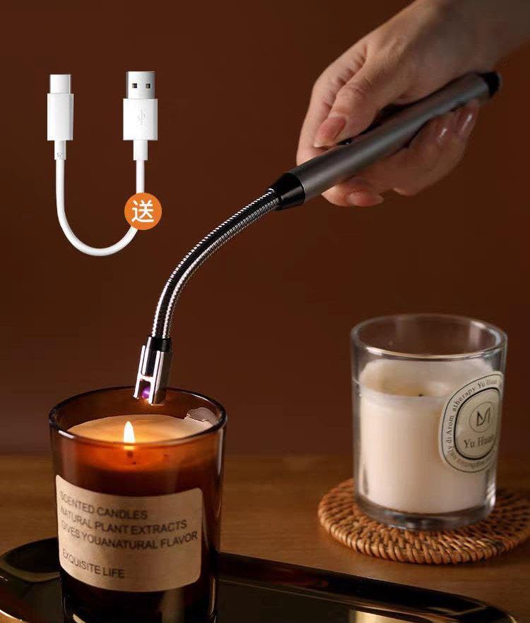 Downtown Electric Arc Lighter for Kitchen, USB Rechargeable Plasma Lighter with Long Flexible Neck, Windproof Flameless Lighter for Gas Stove BBQ Candles and Camping Use