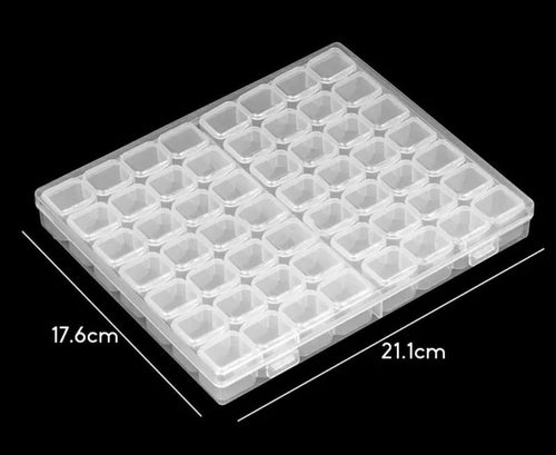 Downtown Clear Plastic Storage Box with 64 Compartments, Multi-Grid Organizer for Jewelry, Beads, Small Parts, and Craft Supplies