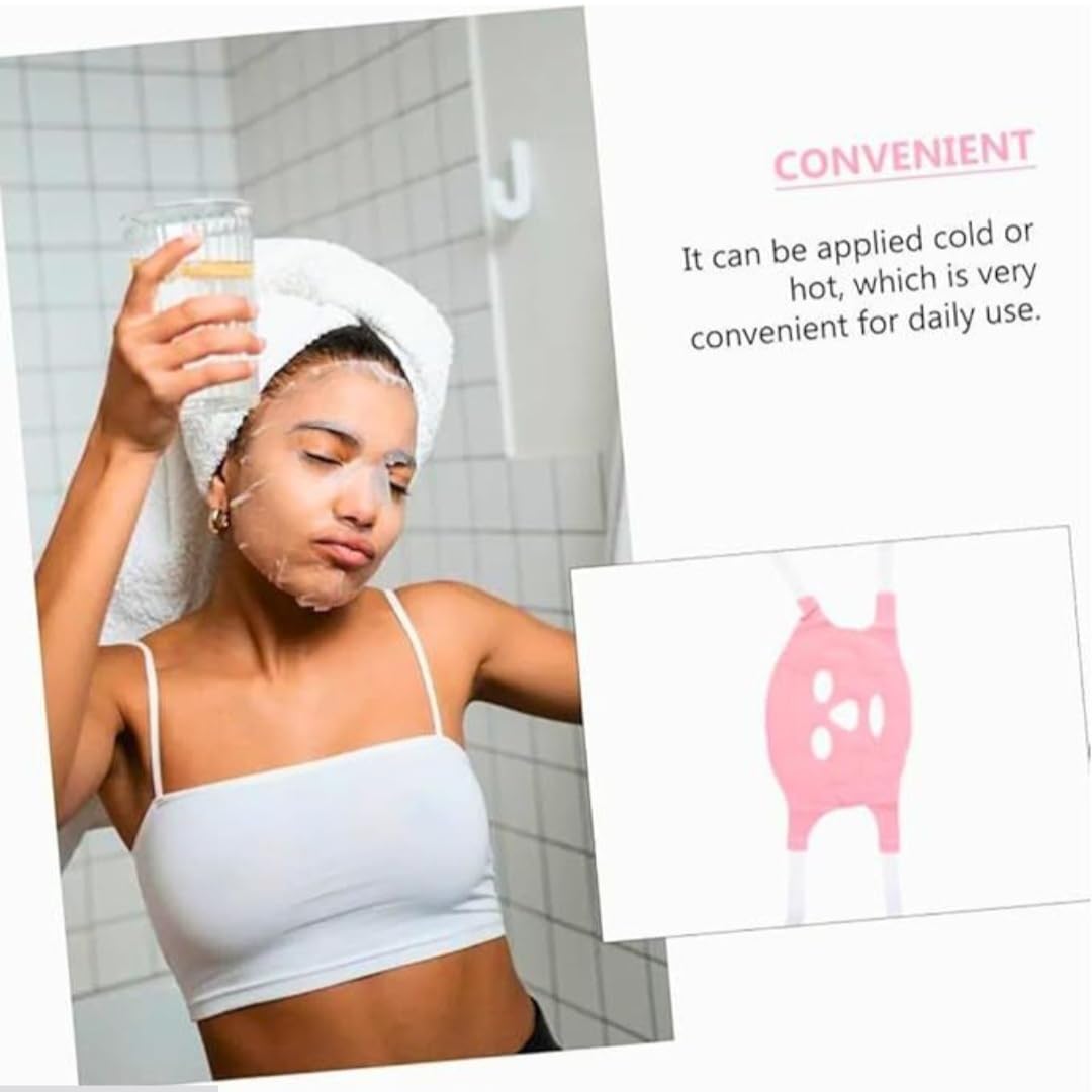 Downtown Red Magnetic Therapy Gel Face Mask, Cooling Ice Beads Massage Cover for Skincare, Reusable Hot and Cold Therapy Mask for Relaxation Puffiness and Stress Relief