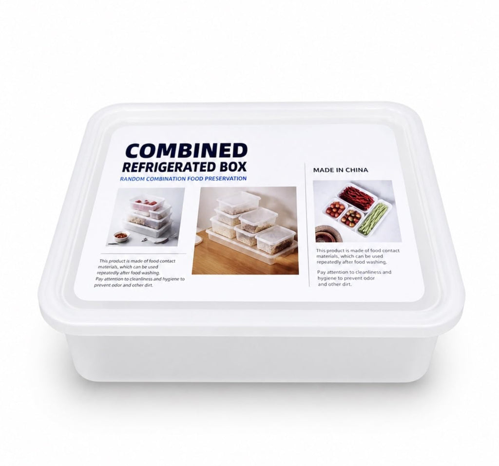 Downtown 6-Piece Airtight Food Storage Containers Set, Stackable Fridge Organizer Boxes for Kitchen Pantry Storage, Clear