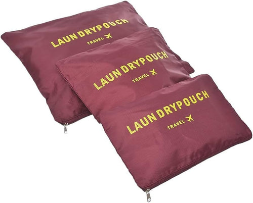 Downtown 6pcs Packing Luggage Bags Organizers, Travel Luggage Packing Organizers Set with Toiletry dark red 6pcs Luggage Organizer Travel Luggage Packing Organizers Set with Toiletry Bag Maroon