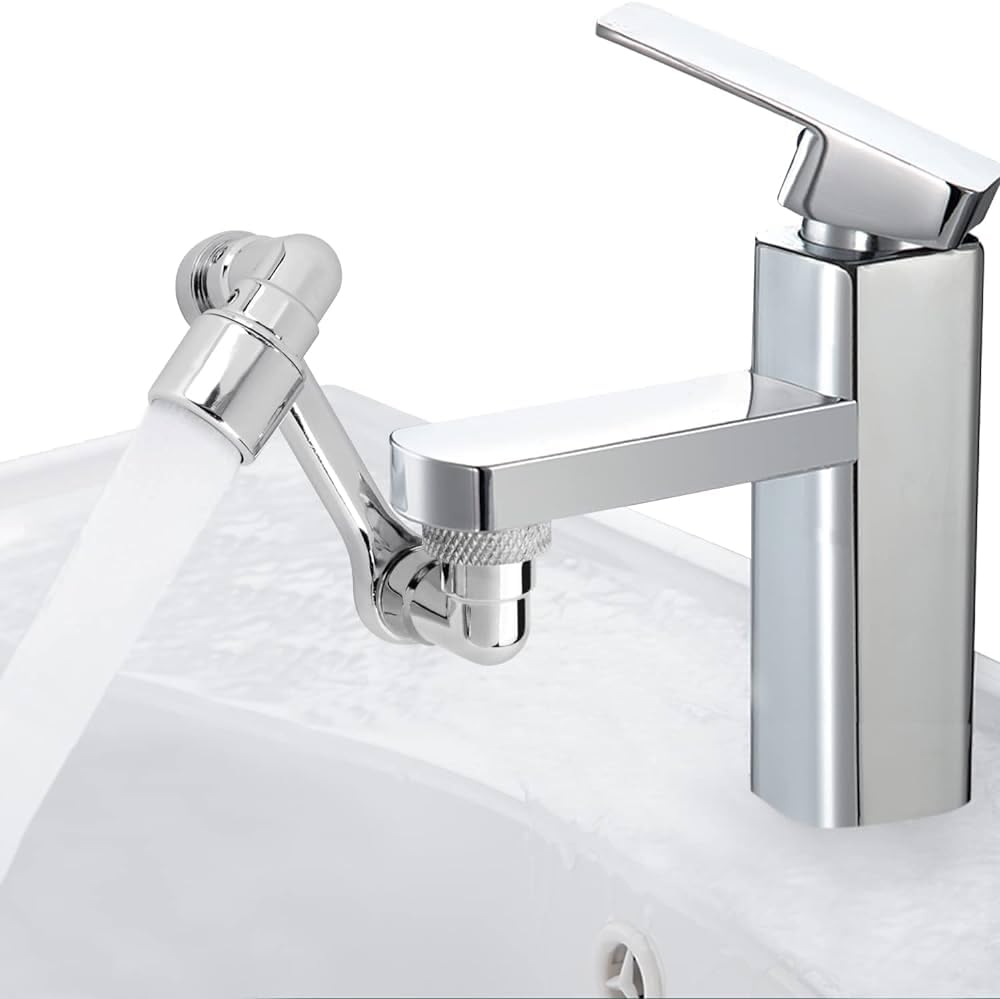 Downtown Sink Arm Faucet Extender, Easy Installation Tap Extension, Flexible Water Outlet Attachment for Kitchen Bathroom Sink Washing and Daily Cleaning Use
