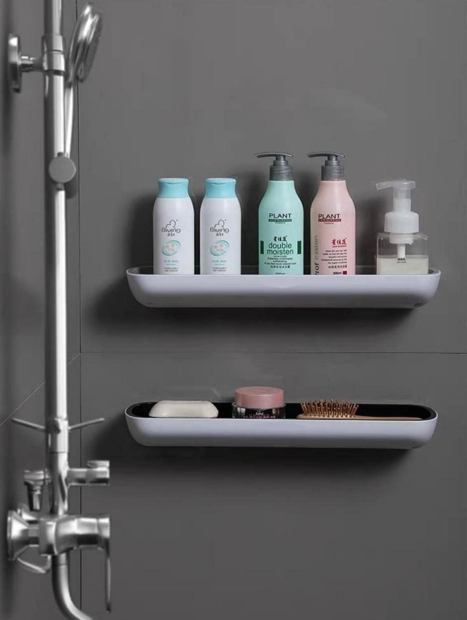 Downtown Wall Mounted Bathroom Shelf, Shower Caddy and Kitchen Rack with Towel Bar