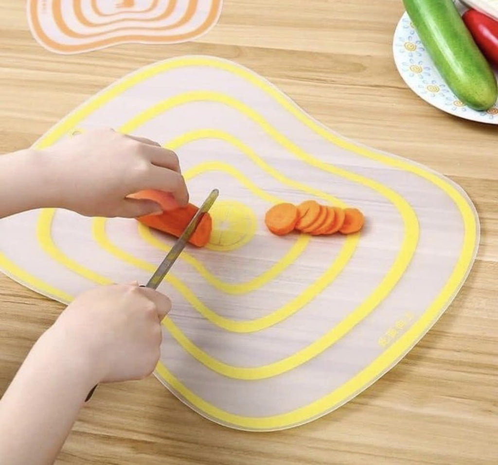 DOWNTOWN Flexible Cutting Mats Set – Color-Coded Chopping Boards for Meat, Vegetables, Fish & Fruit, Non-Slip, Easy-Clean Kitchen Mats-Multicolor