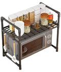 Downtown Microwave Oven Storage Rack 2 Tier, Kitchen Organizer Shelf for Countertop Appliances Spices Plates Cookware and Kitchen Tools