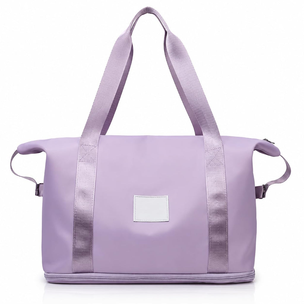 Downtown Purple Foldable Travel Duffel Bag, Large Capacity Weekend Tote, Lightweight Carry Bag for Luggage, Gym, Trips and Daily Travel Use