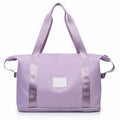 Downtown Purple Foldable Travel Duffel Bag, Large Capacity Weekend Tote, Lightweight Carry Bag for Luggage, Gym, Trips and Daily Travel Use