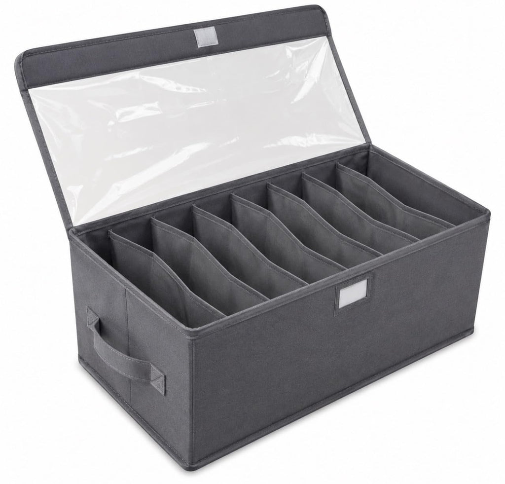 Downtown Foldable Fabric Storage Organizer Box with Handles, Closet Shelf Storage Bin, Lightweight Container for Clothes, Toys and Home Organization