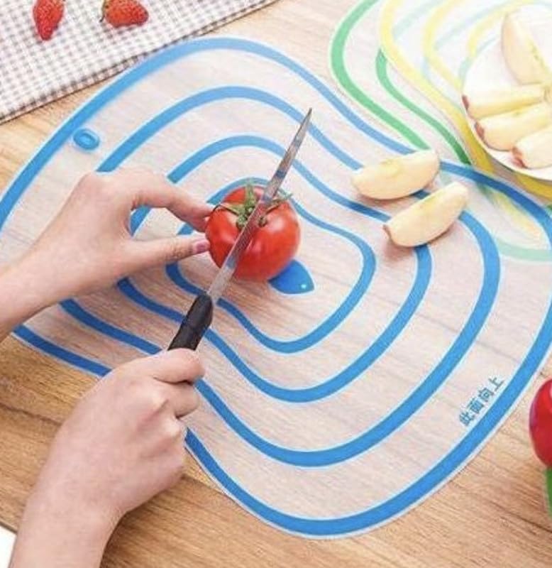 DOWNTOWN Flexible Cutting Mats Set – Color-Coded Chopping Boards for Meat, Vegetables, Fish & Fruit, Non-Slip, Easy-Clean Kitchen Mats-Multicolor