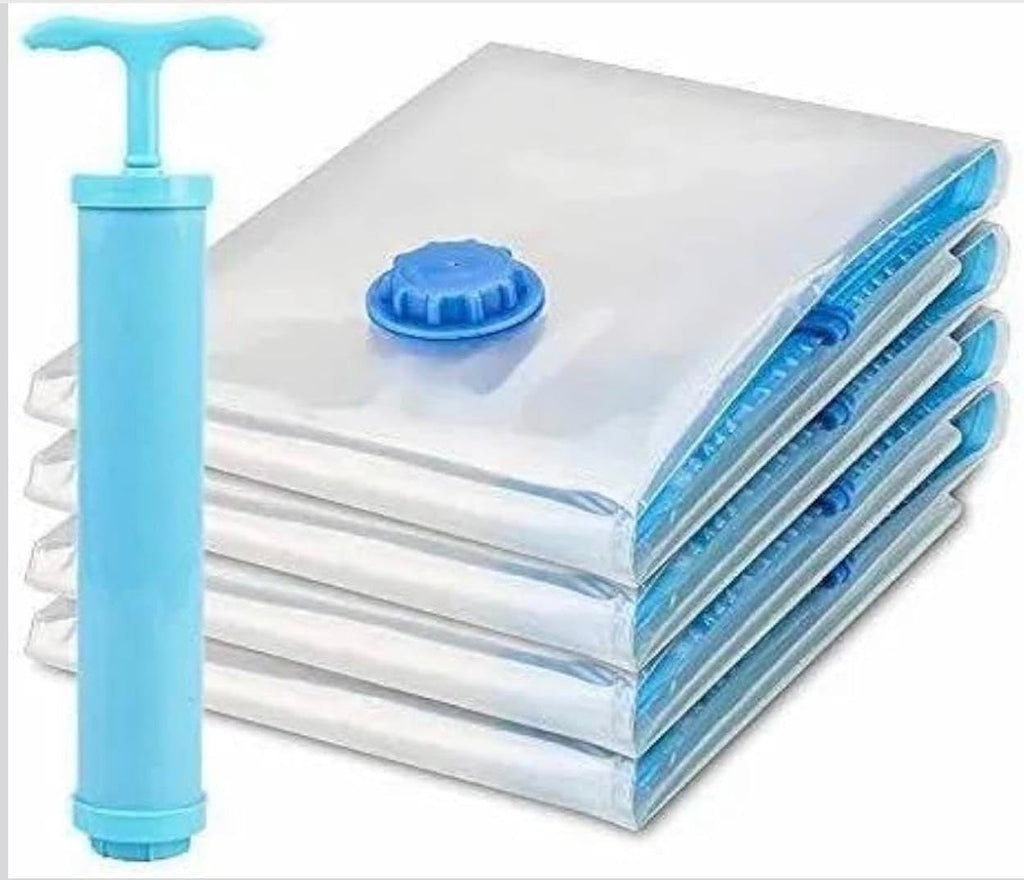 Downtown Vacuum Storage Bags Set Heavy Duty Space Saving Compression Bags for Clothes and Bedding with Manual Hand Pump Mixed Sizes