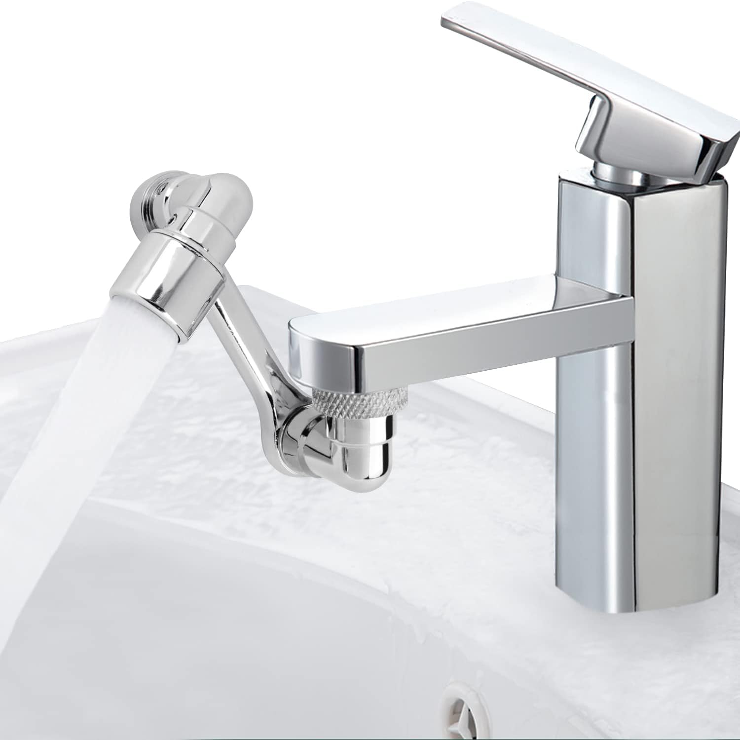 Downtown Sink Arm Faucet Extender, Easy Installation Tap Extension, Flexible Water Outlet Attachment for Kitchen Bathroom Sink Washing and Daily Cleaning Use