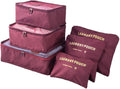 Downtown 6pcs Packing Luggage Bags Organizers, Travel Luggage Packing Organizers Set with Toiletry dark red 6pcs Luggage Organizer Travel Luggage Packing Organizers Set with Toiletry Bag Maroon