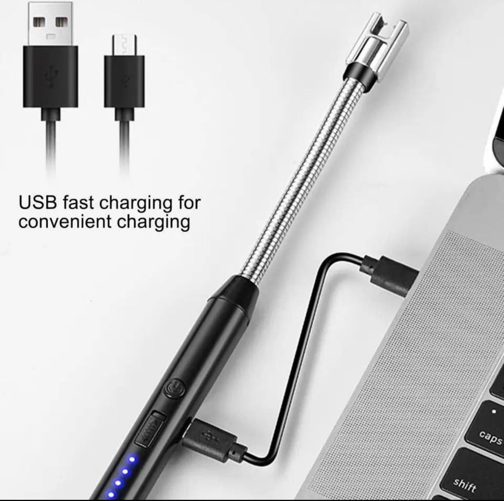 Downtown Electric Arc Lighter for Kitchen, USB Rechargeable Plasma Lighter with Long Flexible Neck, Windproof Flameless Lighter for Gas Stove BBQ Candles and Camping Use
