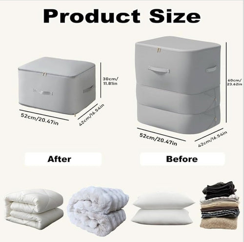 Downtown Compression Storage Organizer Box with Zipper Foldable Clothes Storage Bag for Wardrobe Bedding Blanket Organizer