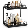 Downtown 2 Tier Under Sink Organizer Rack, Storage Shelf for Bathroom Kitchen Cabinet Cleaning Supplies Toiletries and Household Items