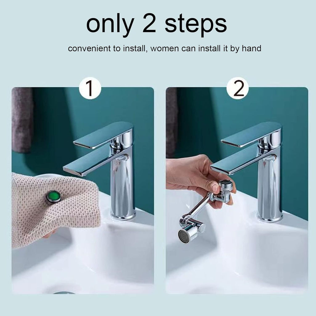 Downtown Sink Arm Faucet Extender, Easy Installation Tap Extension, Flexible Water Outlet Attachment for Kitchen Bathroom Sink Washing and Daily Cleaning Use