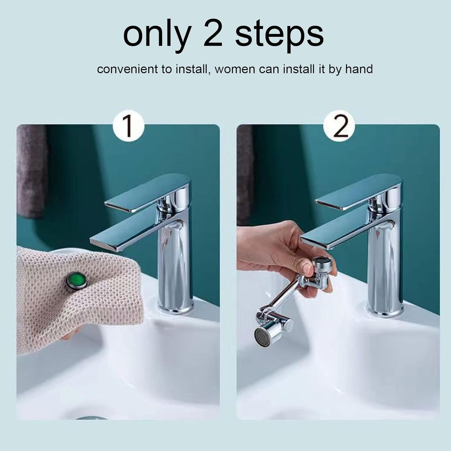 Downtown Sink Arm Faucet Extender, Easy Installation Tap Extension, Flexible Water Outlet Attachment for Kitchen Bathroom Sink Washing and Daily Cleaning Use