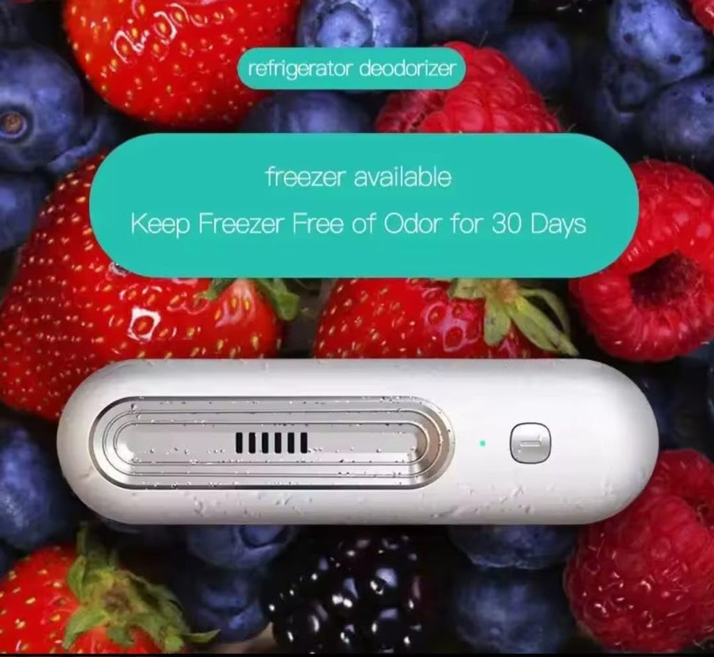 Downtown USB Refrigerator Deodorizer, White Electronic Air Purification Device, Silent Fridge Odor Eliminator with 10-Minute Working Cycles for Refrigerator and Freezer Use