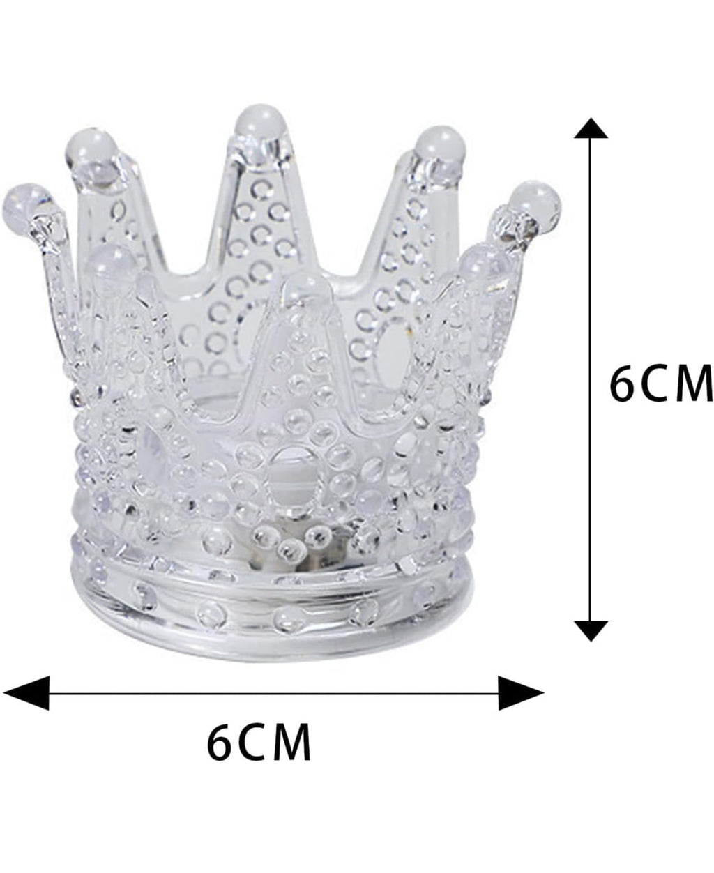 Downtown Decorative Crown Glass Candle Holder, Crystal Tea Light Holder, Clear Elegant Candle Stand for Home Table Wedding Party Living Room and Bedroom Decor