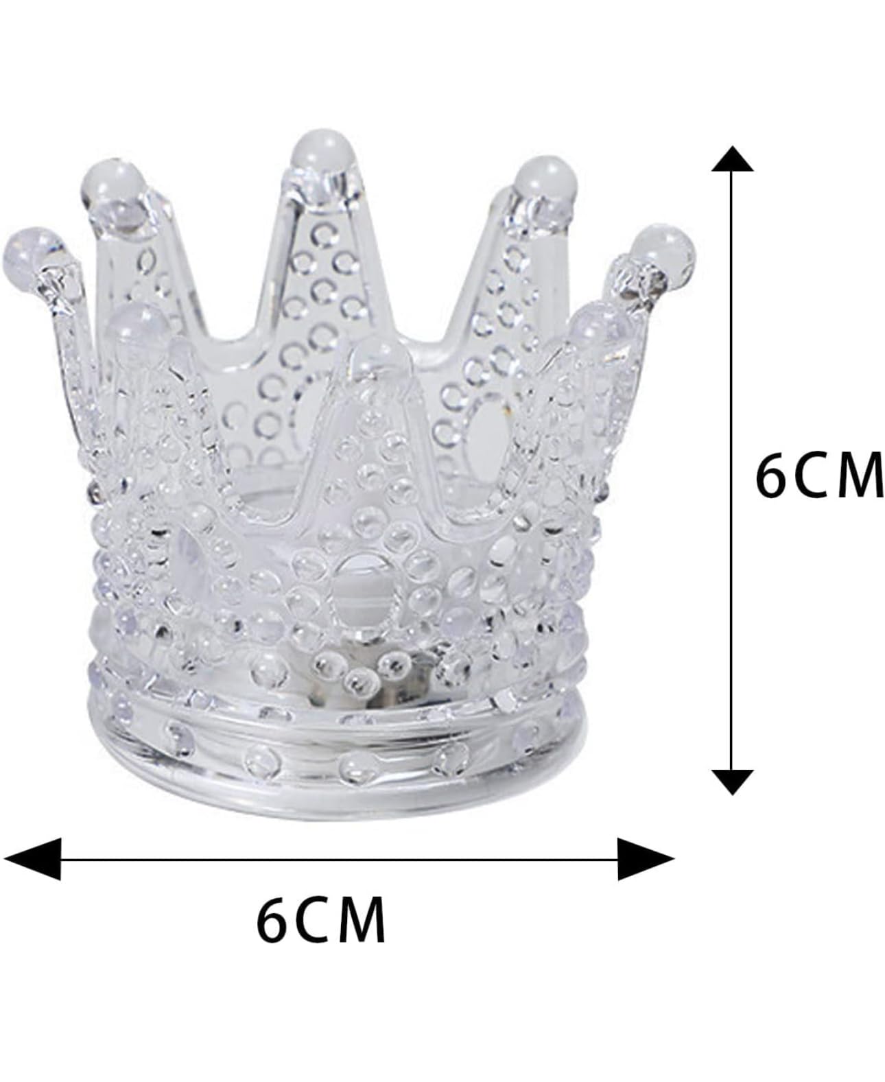 Downtown Decorative Crown Glass Candle Holder, Crystal Tea Light Holder, Clear Elegant Candle Stand for Home Table Wedding Party Living Room and Bedroom Decor