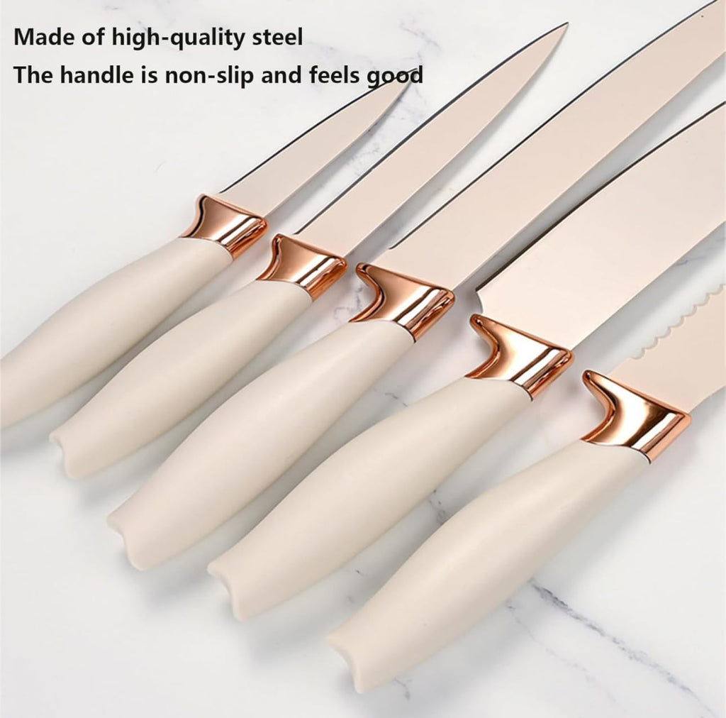 Downtown 19-Piece Kitchen Utensil Set with Knives, Scissors, Whisk, Tongs, Cutting Board and Holders, Black