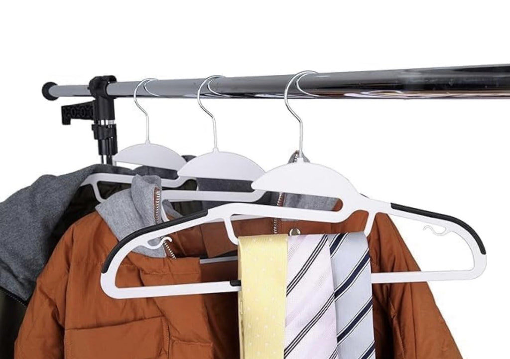 Downtown 10-Piece Non-Slip Clothes Hangers Set, Slim Space Saving Wardrobe Hangers with 360 Degree Swivel Hooks