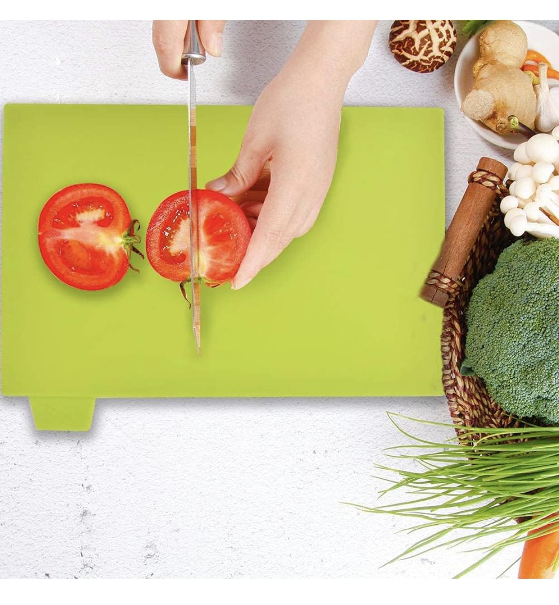 Downtown Set 4 Cutting Boards PP, each has logo poultry, meat, fish and vegetables storage rack (multicoloured)