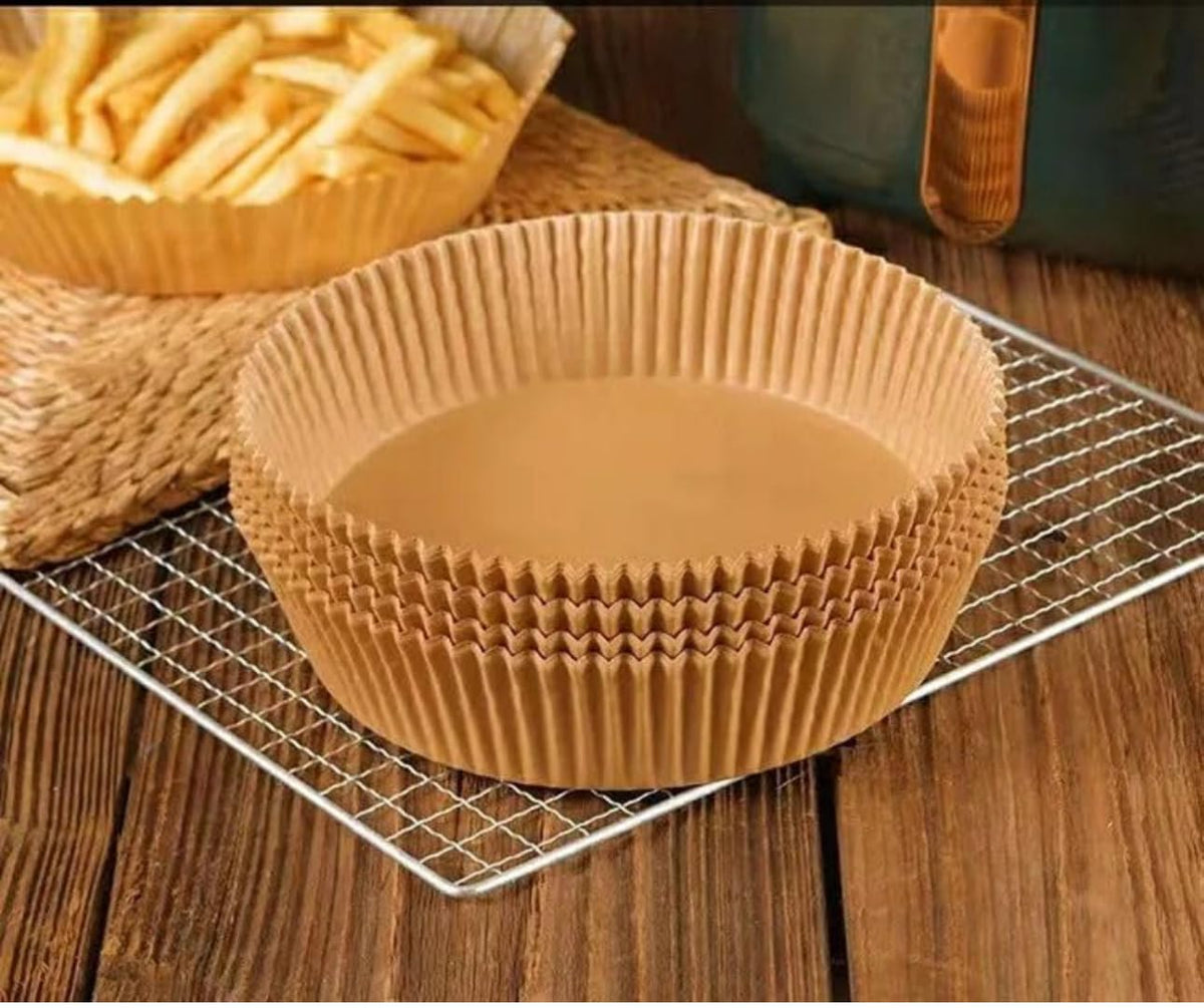 Downtown Air Fryer Disposable Paper Liners 100-Pack, Square Non-Stick Water and Oil-Proof Food Grade Sheets