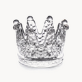 Downtown Decorative Crown Glass Candle Holder, Crystal Tea Light Holder, Clear Elegant Candle Stand for Home Table Wedding Party Living Room and Bedroom Decor