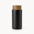 Downtown Insulated Coffee Mug with Wooden Lid, 260ml Stainless Steel Travel Cup, Leak-Resistant Thermal Mug for Hot and Cold Drinks Office Travel and Daily Use(Black)