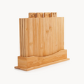 Downtown Bamboo Cutting Board Set with Stand (4 PCS) Kitchen Chopping Boards Set for Meat Vegetables Bread with Holder Storage Rack