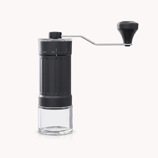 Downtown Manual Coffee Grinder with Adjustable Settings – Portable Hand Crank Coffee Bean Grinder with Glass Jar
