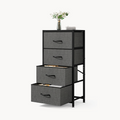 Downtown 4 Drawer Fabric Storage Organizer Tower with Steel Frame Vertical Dresser for Bedroom Living Room Closet Space Saving Cabinet