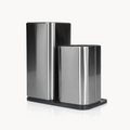 Downtown Stainless Steel Knife Block Set with Dual Holder – Modern Kitchen Knife Storage Stand Organizer
