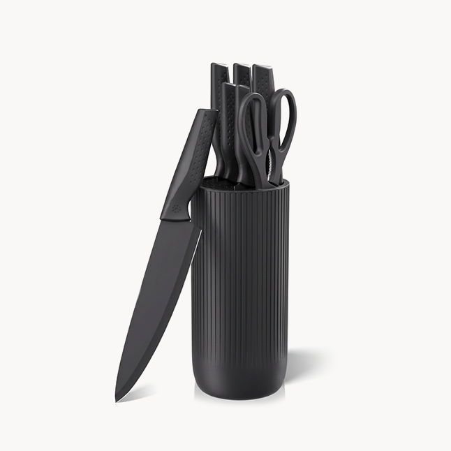 Downtown Knife Set with Block Stainless Steel Kitchen Knife Set Multi Purpose Chef Knife Set with Holder Stand