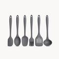 Downtown Silicone Kitchen Utensil Mini Set Grey – Heat Resistant Non Stick Cooking Tools with Hanging Ring