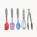 Downtown Mini Silicone Kitchen Utensil Set – Compact Heat Resistant Cooking Tools with Stainless Steel Handles