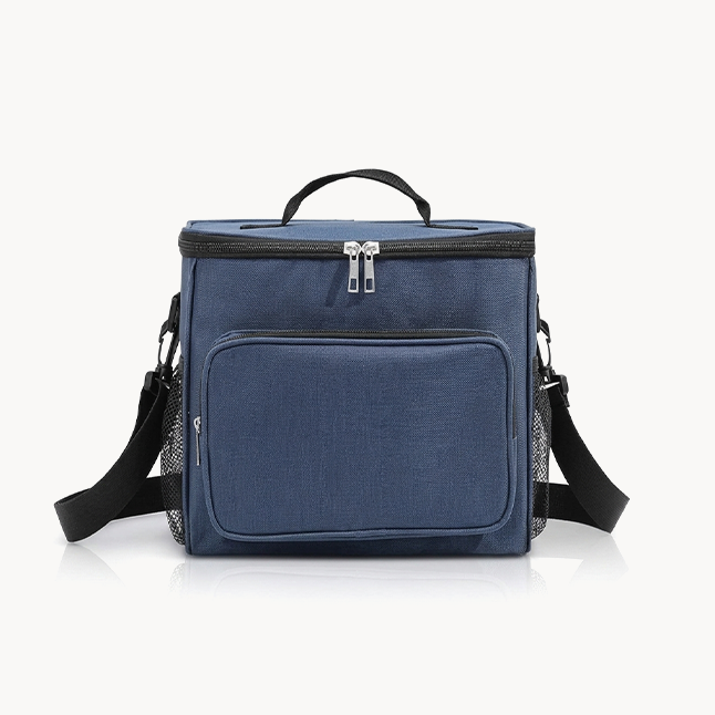 Downtown Insulated Lunch Bag Large Capacity Cooler Bag Thermal Food Storage Tote with Shoulder Strap for Work Travel Picnic (Blue)