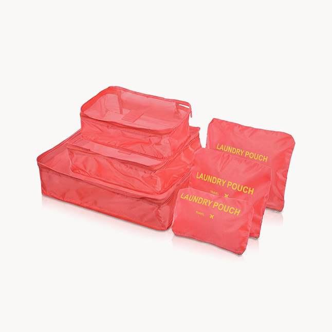 Downtown Travel Packing Cubes Set Laundry Organizer Bags Breathable Mesh Storage Pouches
