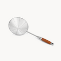 Downtown Stainless Steel Skimmer Strainer Set (2 PCS) Fine Mesh Spider Strainer with Wooden Handle for Frying Noodles Dumplings Oil Drain