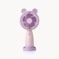 Downtown Portable Mini Fan with Mouse Ears and Stand Base, 3-Speed USB Rechargeable Pink Cooling Fan, Lightweight Handheld or Desktop Personal Fan for Outdoor Travel and Home Use